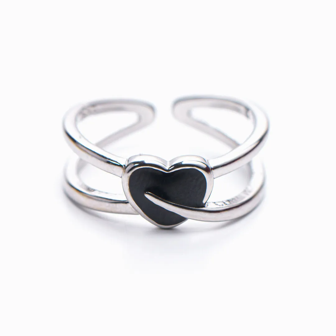 Black Heart Rings for Granddaughter - Always Love You sold by SARAH'S WHISPER