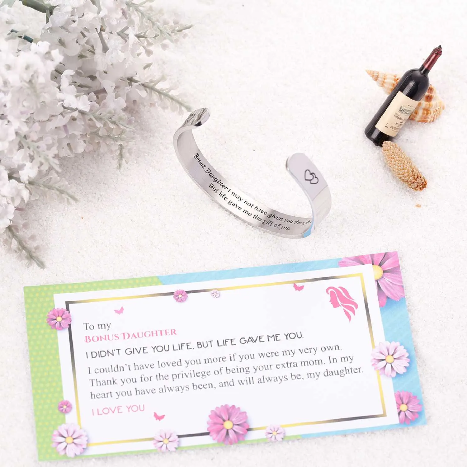 To My Bonus Daughter "bonus Daughter, I May Not Have Given You The Gift Of Life. But Life Gave Me The Gift Of You" Bracelet sold by SARAH'S WHISPER product image thumbnail 3