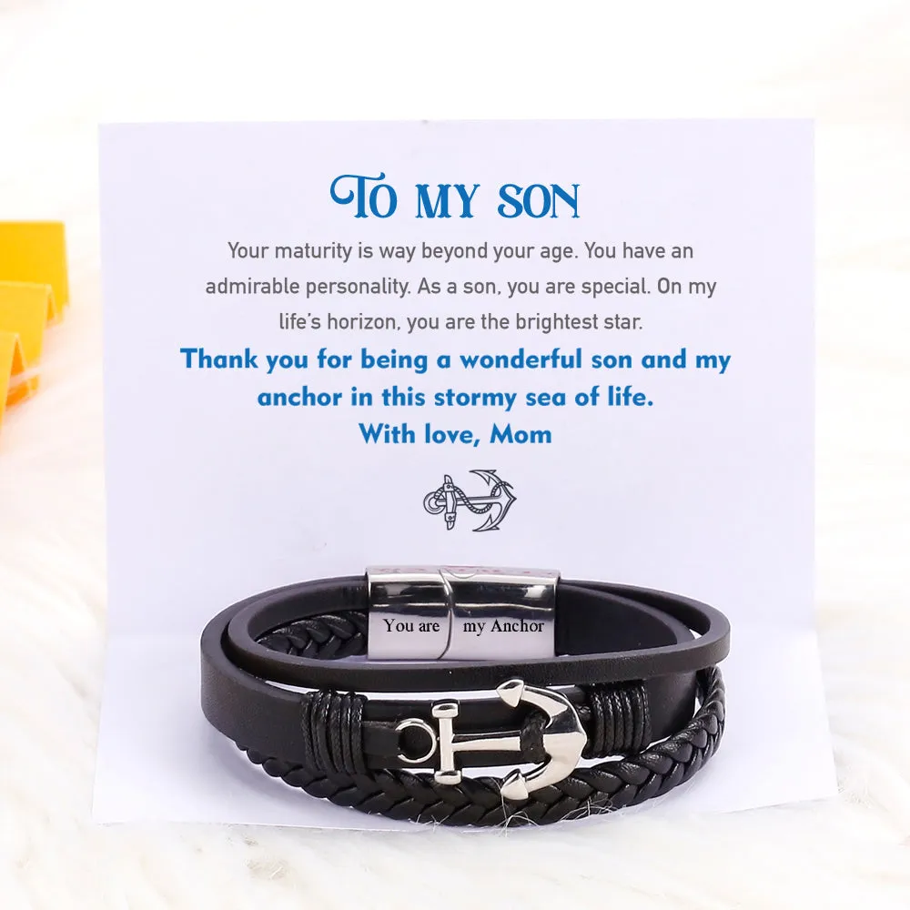 To My Son "You are my Anchor" Anchor Bracelet sold by SARAH'S WHISPER product image thumbnail 2