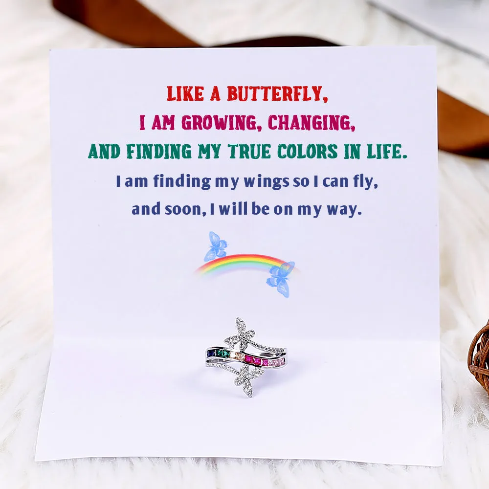 "I'm growing" Butterfly Ring sold by SARAH'S WHISPER product image thumbnail 2