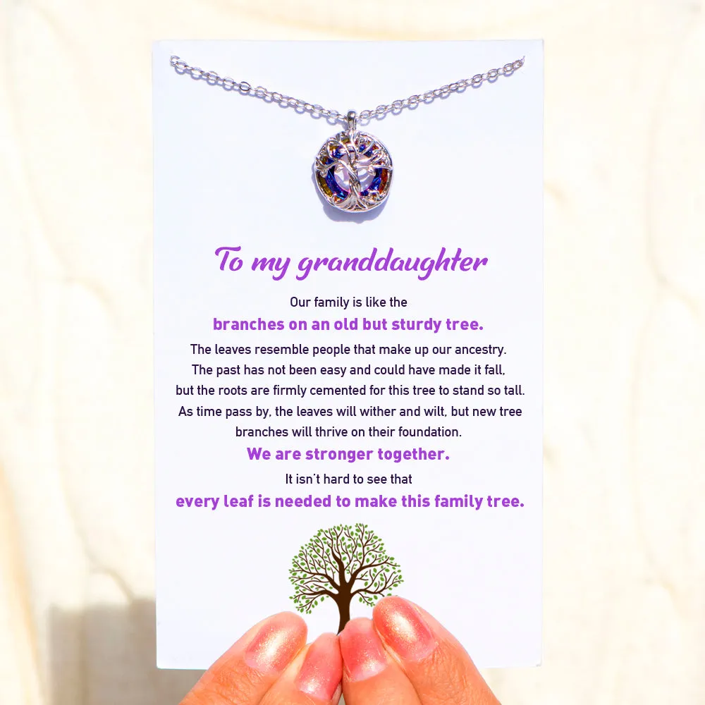 To My Granddaughter "We are strong together" Tree Necklace sold by SARAH'S WHISPER product image thumbnail 2