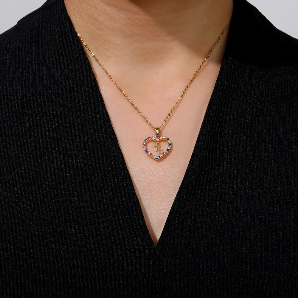 To My Daughter "FOREVER & ALWAYS" Cross Heart Necklace sold by SARAH'S WHISPER product image thumbnail 3