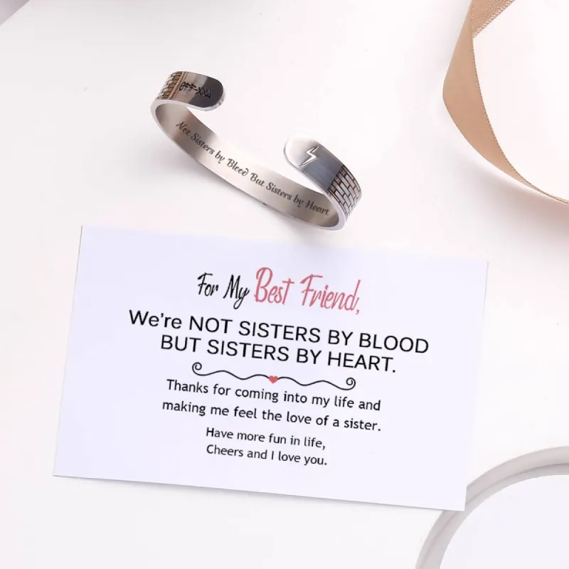 For My Best Friend "Not Sisters by Blood But Sisters by Heart" Bracelet [💞 Bracelet +💌 Gift Card + 🎁 Gift Box + 💐 Gift Bouquet] sold by SARAH'S WHISPER