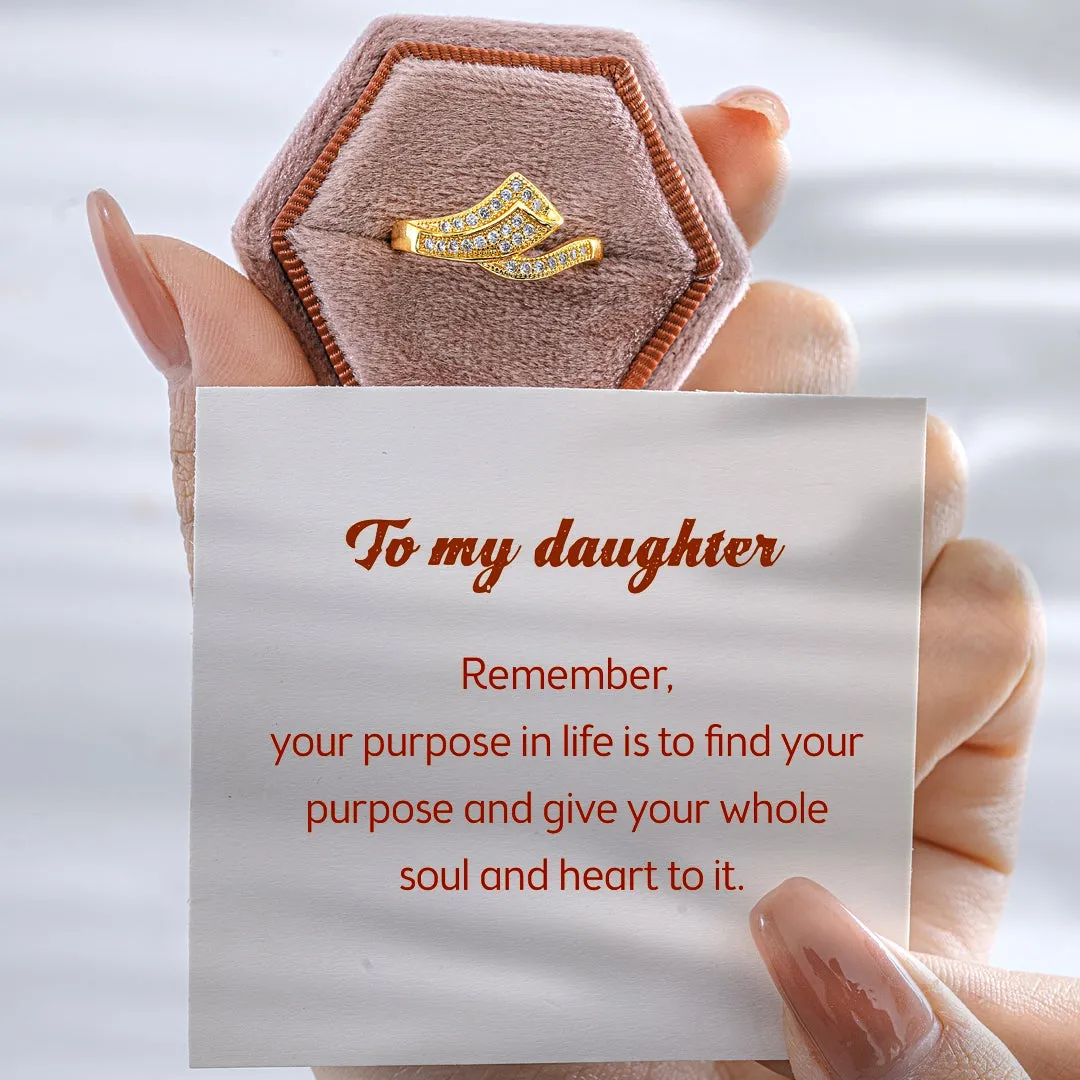 To My Daughter "Find your purpose and give your whole soul and heart to it" 18K Gold Plated Ring sold by SARAH'S WHISPER product image thumbnail 2