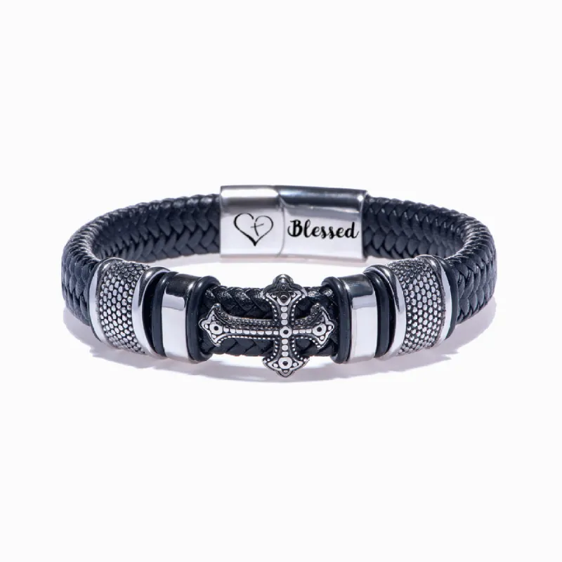 To My Son "PRAY ON IT PRAY OVER IT & PRAY THROUGH IT" Cross Bracelet sold by SARAH'S WHISPER