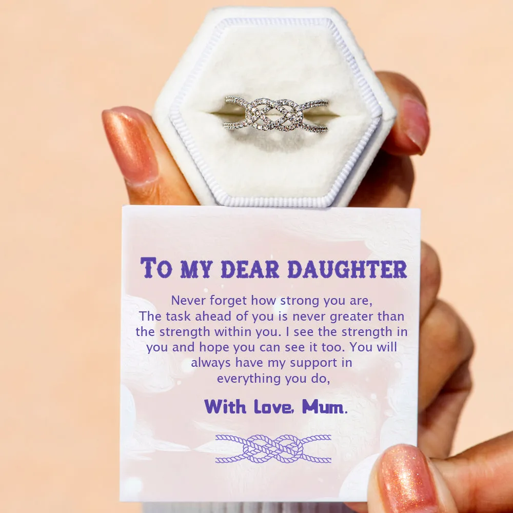 To My Daughter "Never forget how strong you are" Knot Ring sold by SARAH'S WHISPER product image thumbnail 2