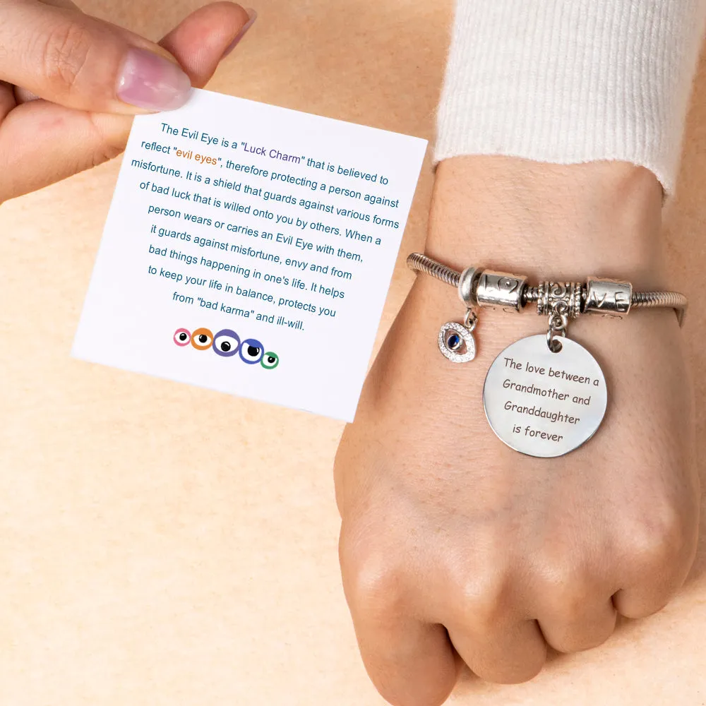 To My Granddaughter "Love and Protect" Evil Eye Bracelet sold by SARAH'S WHISPER product image thumbnail 2