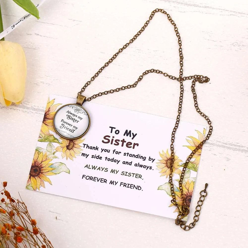 To My Sister "Always my Sister Forever my Friend" Necklace sold by SARAH'S WHISPER product image thumbnail 4