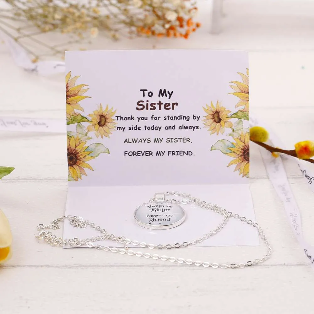To My Sister "Always my Sister Forever my Friend" Necklace sold by SARAH'S WHISPER product image thumbnail 3