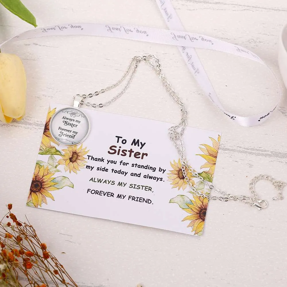 To My Sister "Always my Sister Forever my Friend" Necklace sold by SARAH'S WHISPER product image thumbnail 5