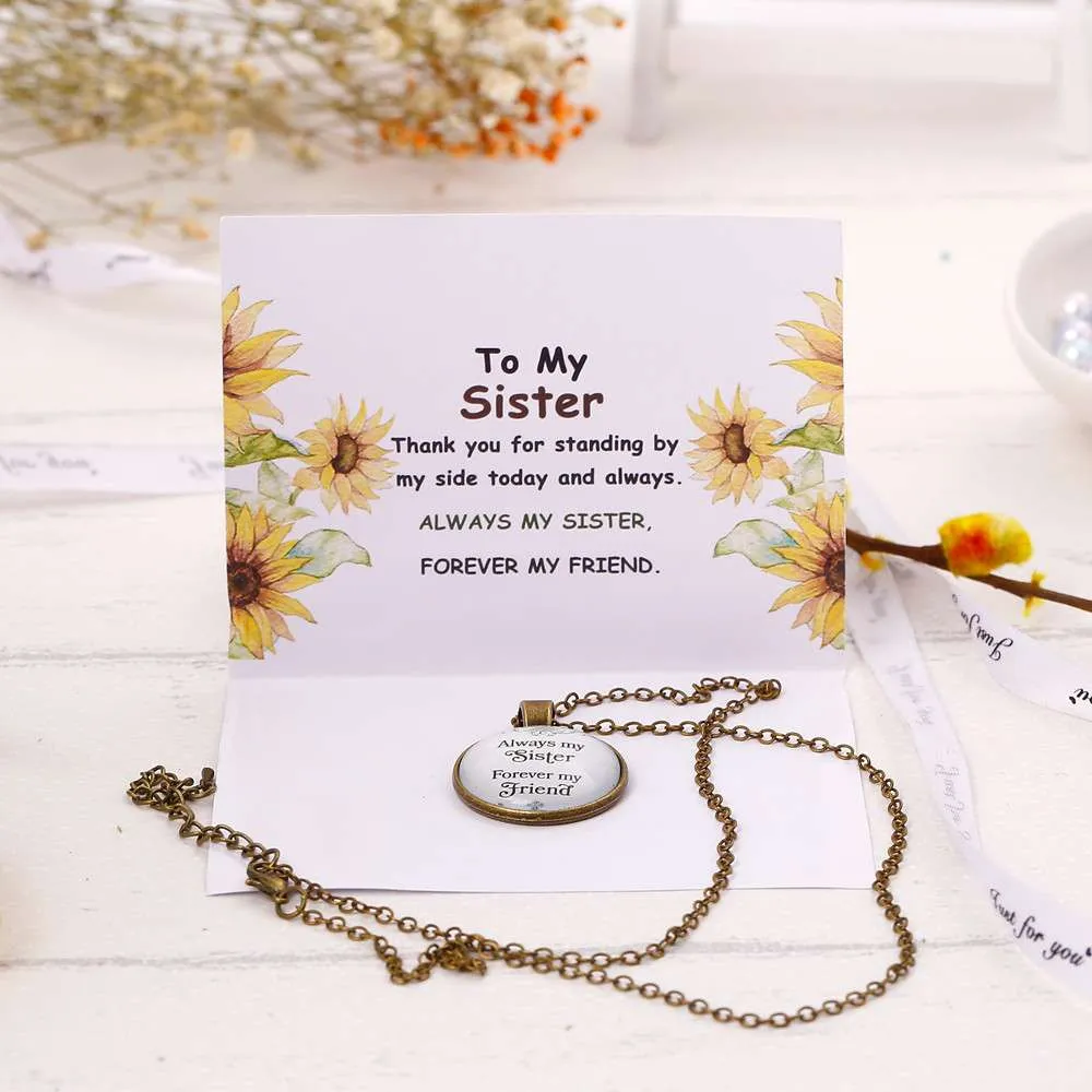 To My Sister "Always my Sister Forever my Friend" Necklace sold by SARAH'S WHISPER product image thumbnail 2