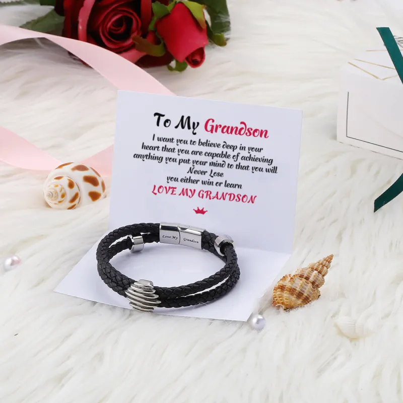 To My Grandson " Love my Grandson"Bracelet sold by SARAH'S WHISPER