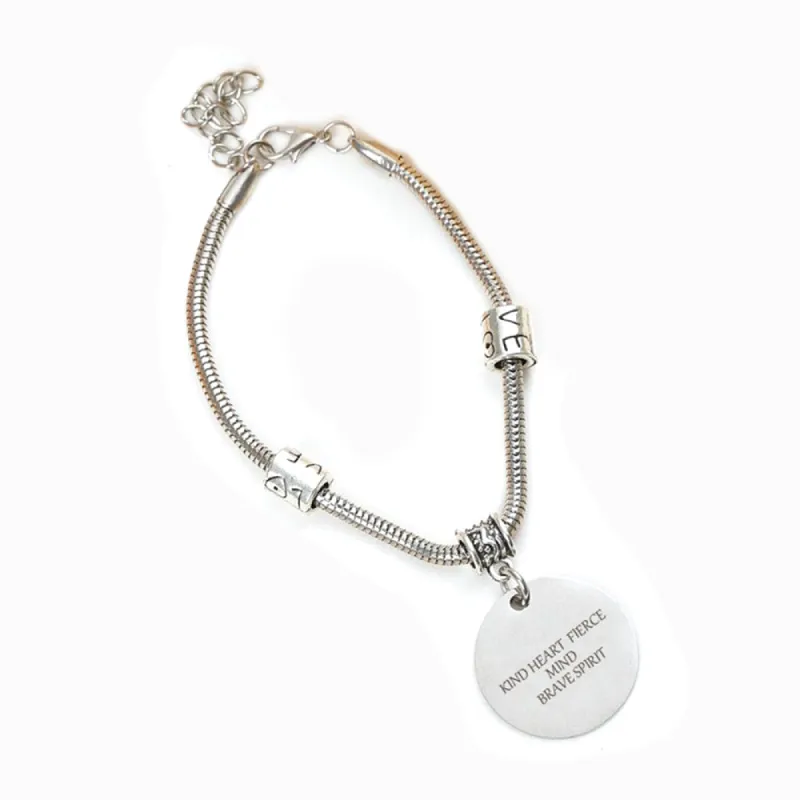 For Yourself "Kind Heart, Fierce Mind, Brave Spirit" Bracelet sold by SARAH'S WHISPER