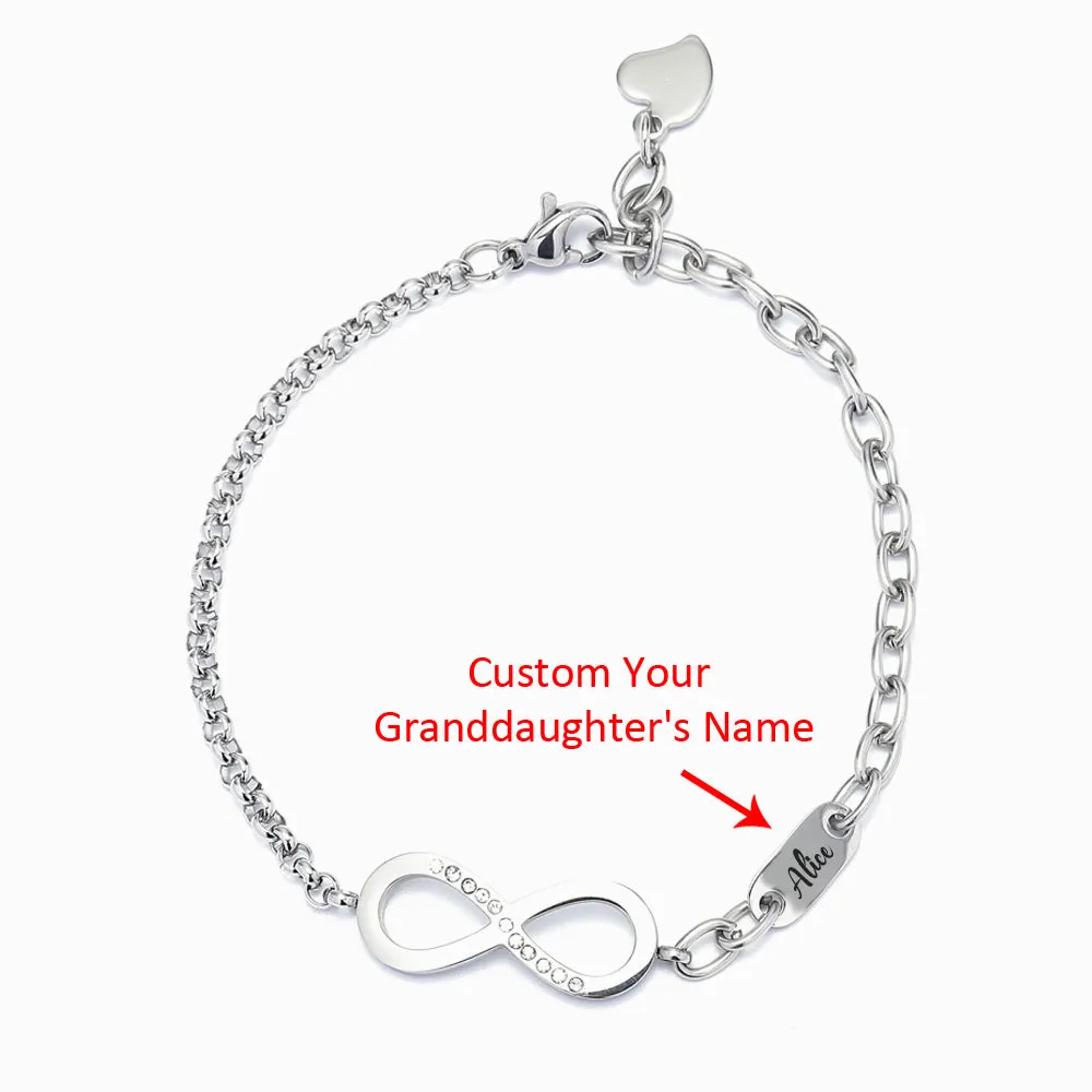 To My Granddaughter "Until infinity runs out" Infinity Bracelet sold by SARAH'S WHISPER product image thumbnail 2