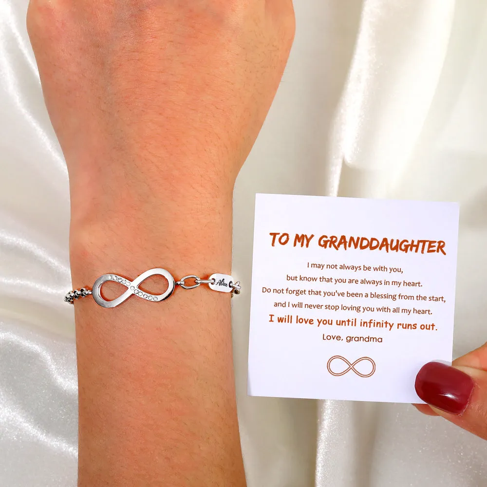 To My Granddaughter "Until infinity runs out" Infinity Bracelet sold by SARAH'S WHISPER product image thumbnail 3