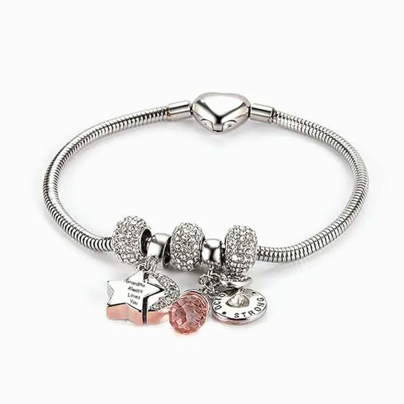 [Optional Address And Optional Birthstone] To My Granddaughter "[Grandma] Always Loves You! " Lucky Stone Bracelet [💞 Bracelet +💌 Gift Card + 🎁 Gift Box + 💐 Gift Bouquet] sold by SARAH'S WHISPER