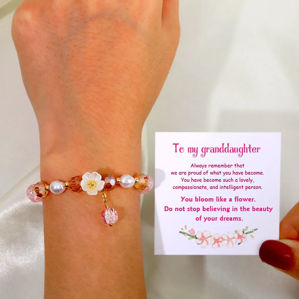 To My Granddaughter "You bloom like a flower" Flower Bracelet sold by SARAH'S WHISPER product image thumbnail 2