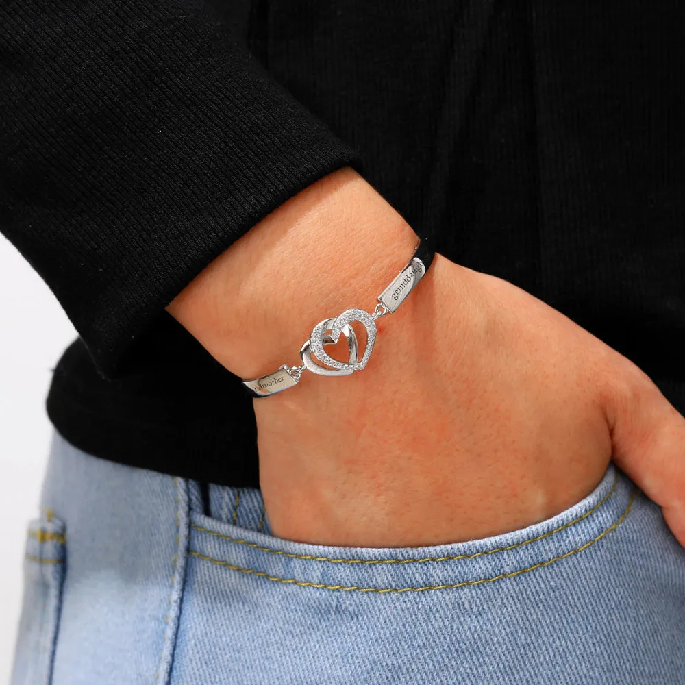 To My Granddaughter "forever linked together" Double Heart Bracelet sold by SARAH'S WHISPER product image thumbnail 5