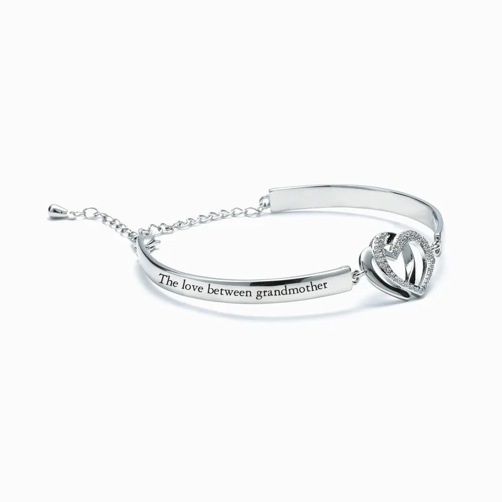 To My Granddaughter "forever linked together" Double Heart Bracelet sold by SARAH'S WHISPER product image thumbnail 2