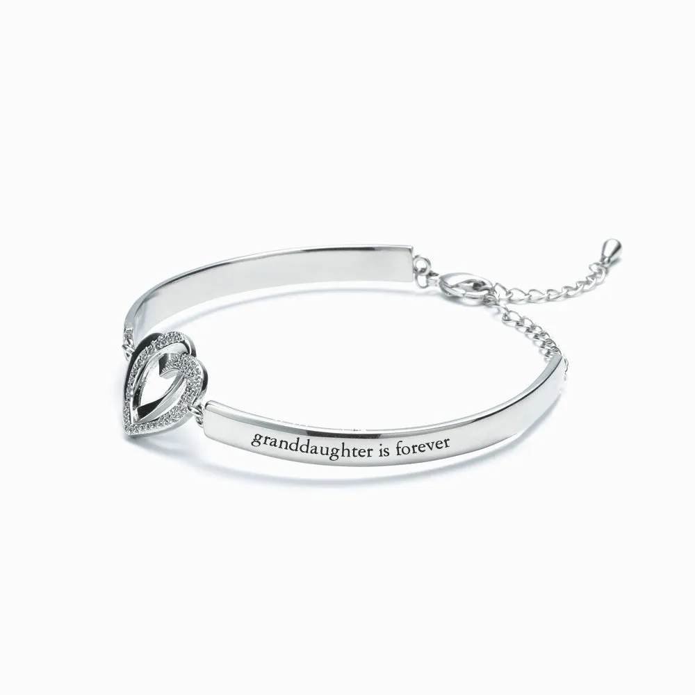 To My Granddaughter "forever linked together" Double Heart Bracelet sold by SARAH'S WHISPER product image thumbnail 3