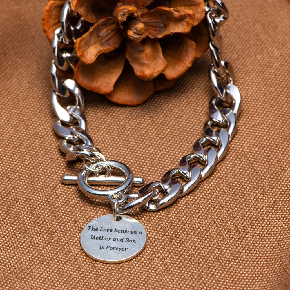 To My Son "The love between a son and mother is forever." Chain Bracelet sold by SARAH'S WHISPER product image thumbnail 4