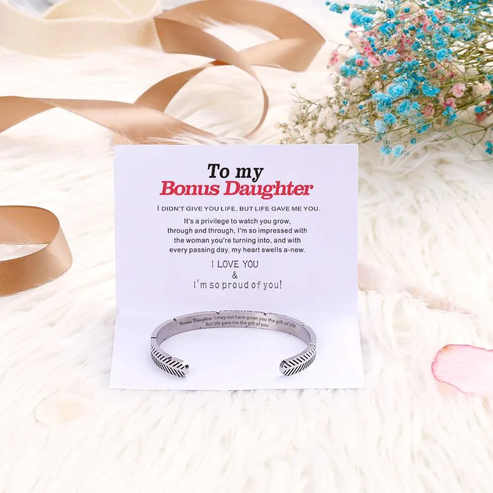 To My Bonus Daughter "Bonus Daughter I may not have given you the gift of life. But life gave me the gift of you." Bracelet sold by SARAH'S WHISPER product image thumbnail 2
