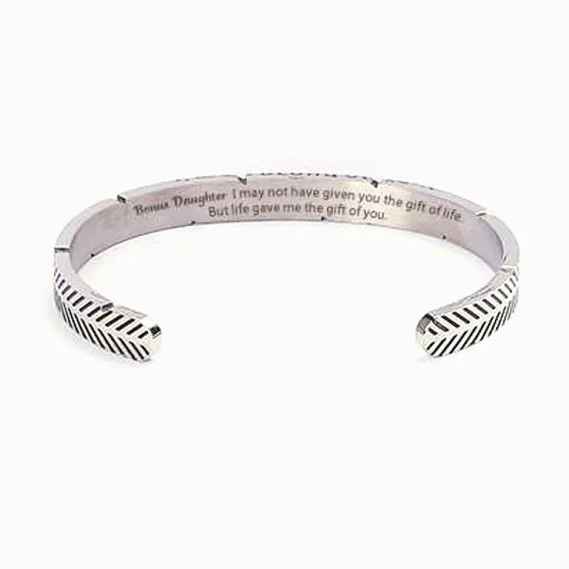 To My Bonus Daughter "Bonus Daughter I may not have given you the gift of life. But life gave me the gift of you." Bracelet sold by SARAH'S WHISPER