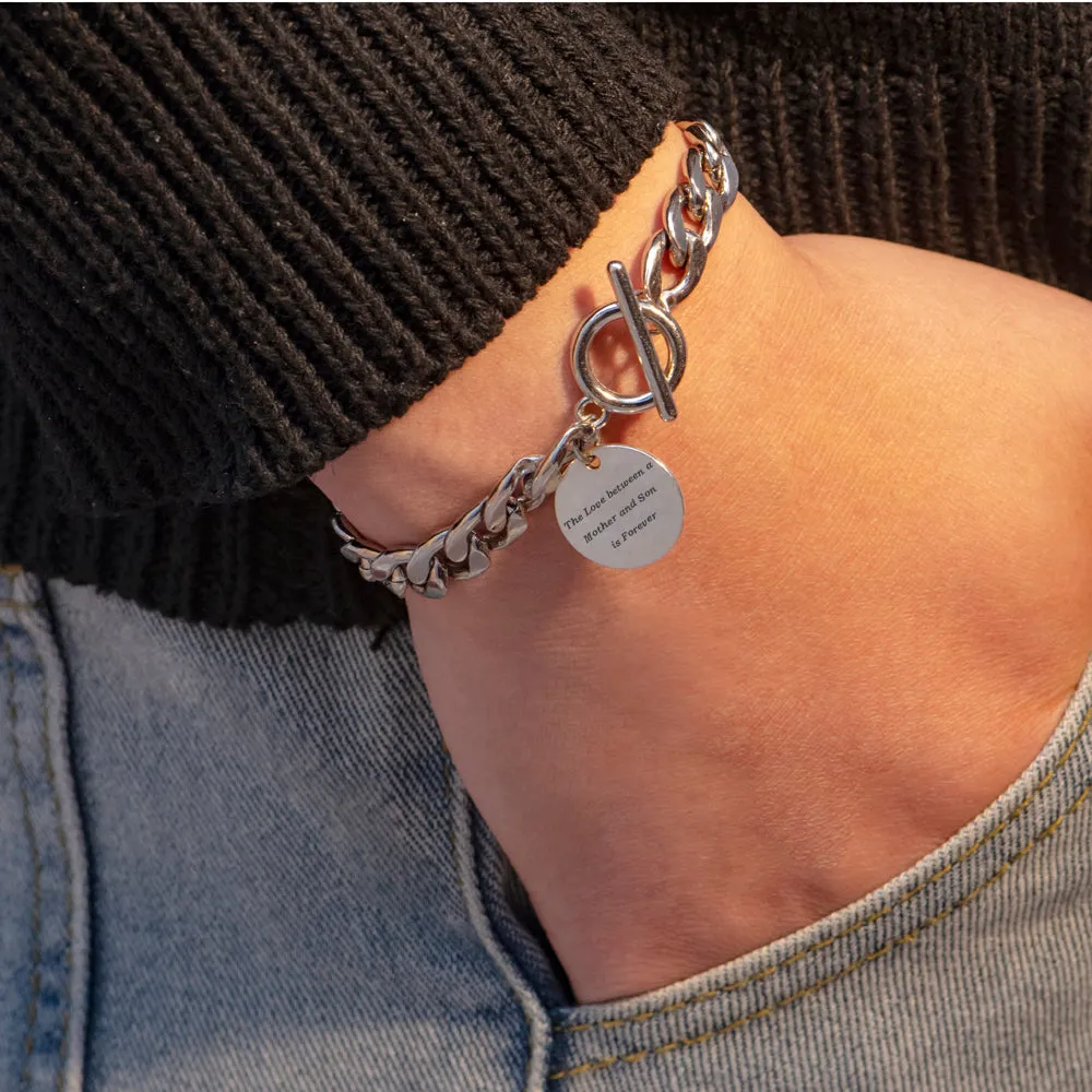 To My Son "The love between a son and mother is forever." Chain Bracelet sold by SARAH'S WHISPER product image thumbnail 3