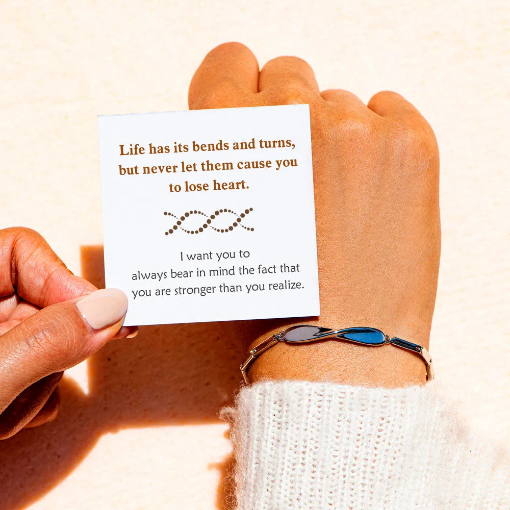 "Life has its bends and turns, but never let them cause you to lose heart." Twist Bracelet sold by SARAH'S WHISPER product image thumbnail 2