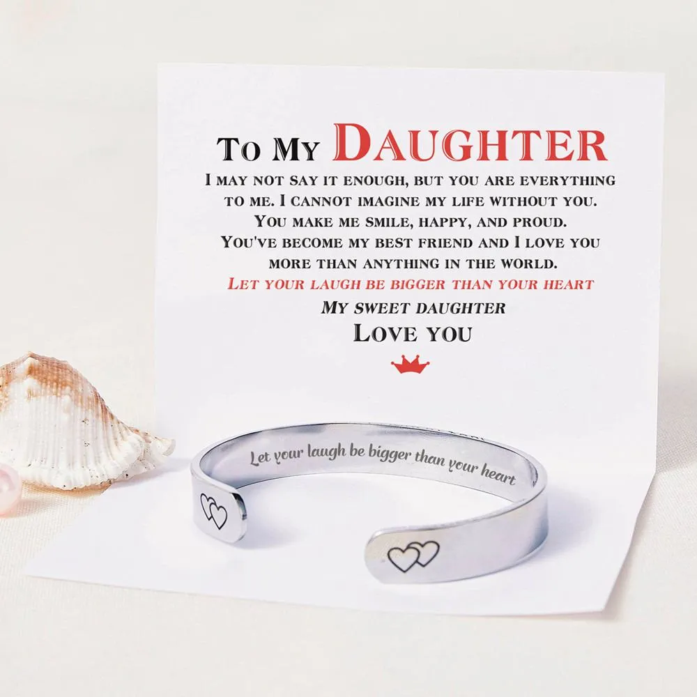 To My Daughter "Let your laugh be bigger than your heart"Bracelet sold by SARAH'S WHISPER
