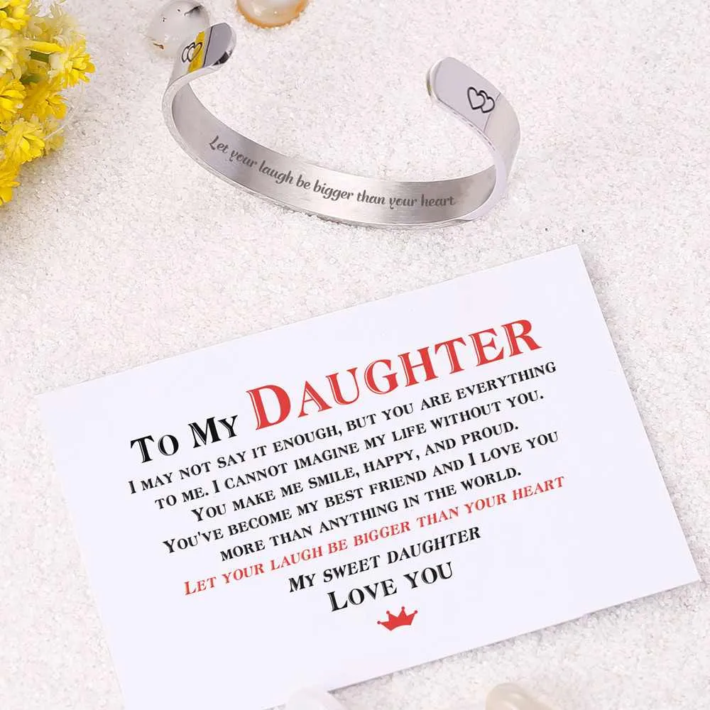 To My Daughter "Let your laugh be bigger than your heart"Bracelet sold by SARAH'S WHISPER product image thumbnail 2
