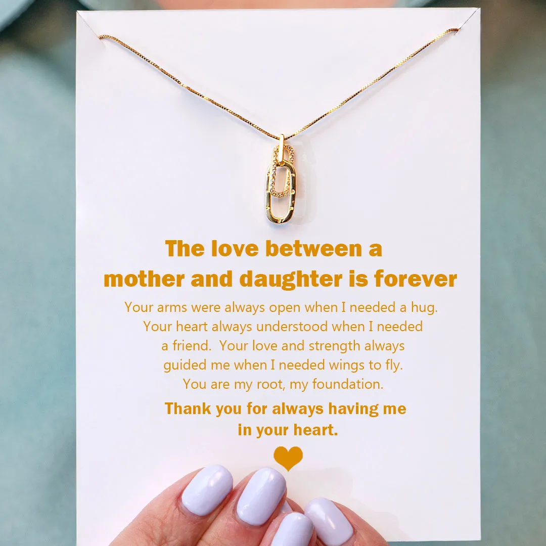 To My Mother "Thank you for always having me in your heart" Interlocking Necklace sold by SARAH'S WHISPER product image thumbnail 2