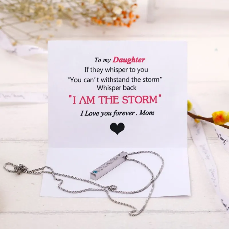 [CUSTOM NAME AND BIRTHSTONE] To my Daughter "I am the storm" Necklace sold by SARAH'S WHISPER