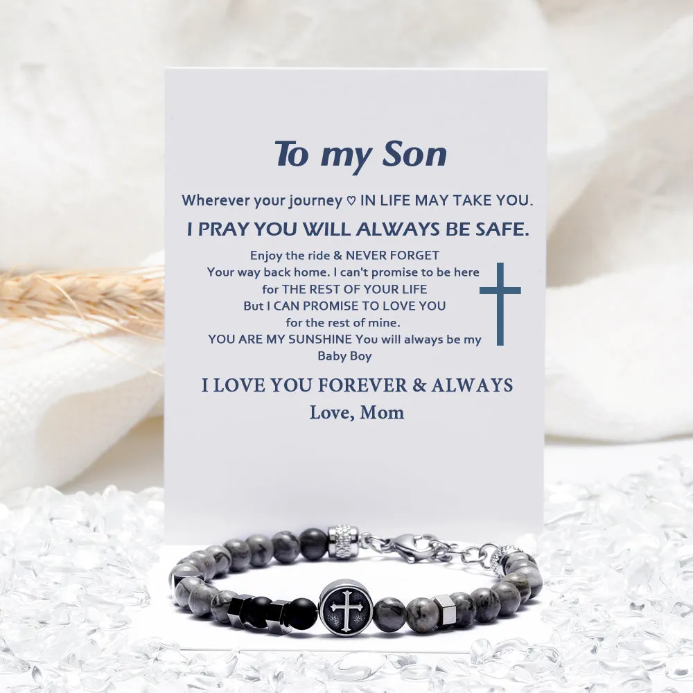 To My Son "FOREVER & ALWAYS" Cross Bracelet sold by SARAH'S WHISPER product image thumbnail 2