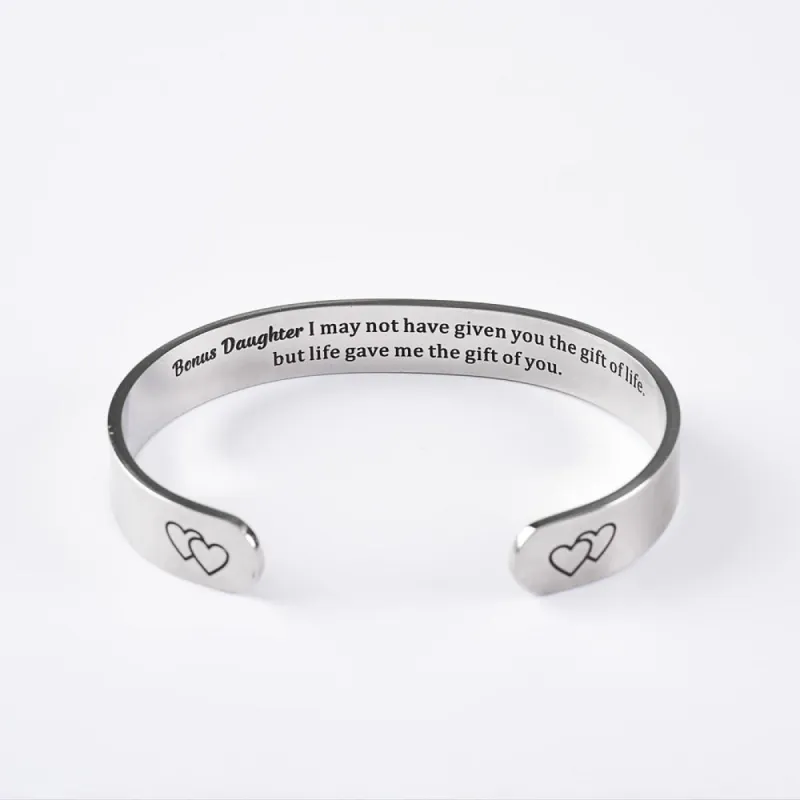 [CUSTOM NAME] To My Bonus Daughter "Bonus Daughter I may not have given you the gift of life. but life gave me the gift of you" Bracelet sold by SARAH'S WHISPER