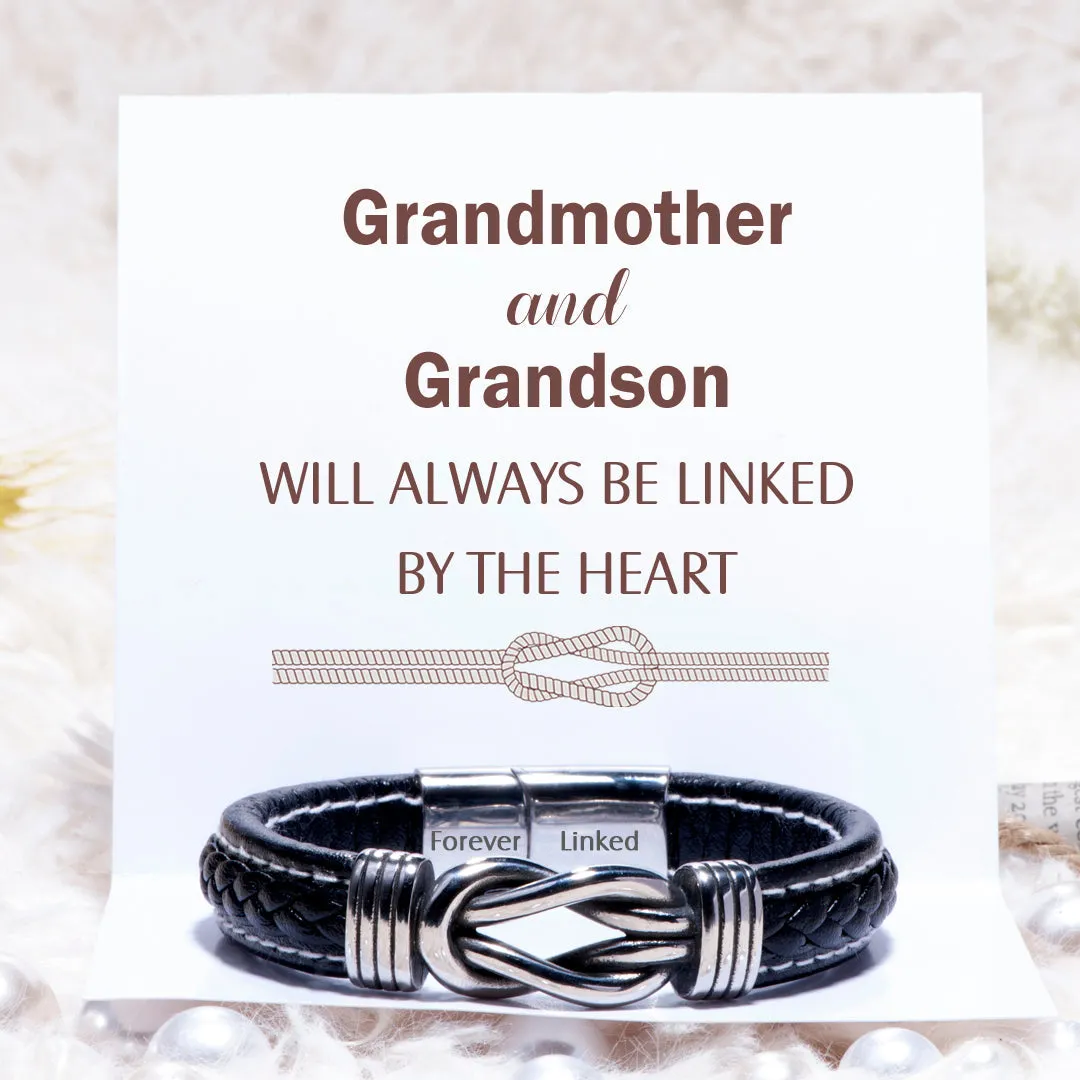 "LINKED BY THE HEART" Leather Braided Bracelet sold by SARAH'S WHISPER product image thumbnail 4