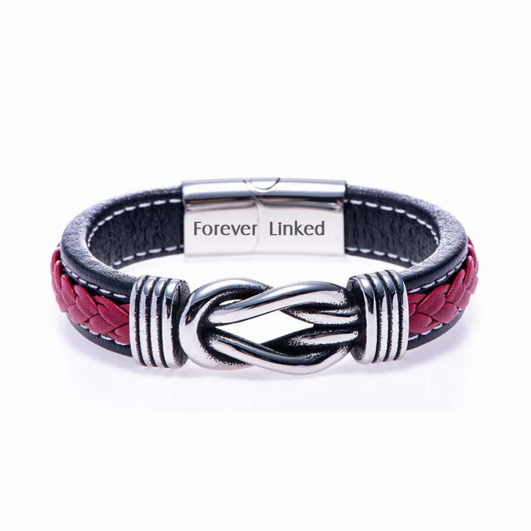"LINKED BY THE HEART" Leather Braided Bracelet sold by SARAH'S WHISPER product image thumbnail 2