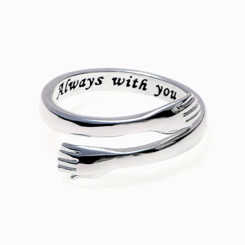 To My Granddaughter "Aways in my heart" Hug Ring sold by SARAH'S WHISPER