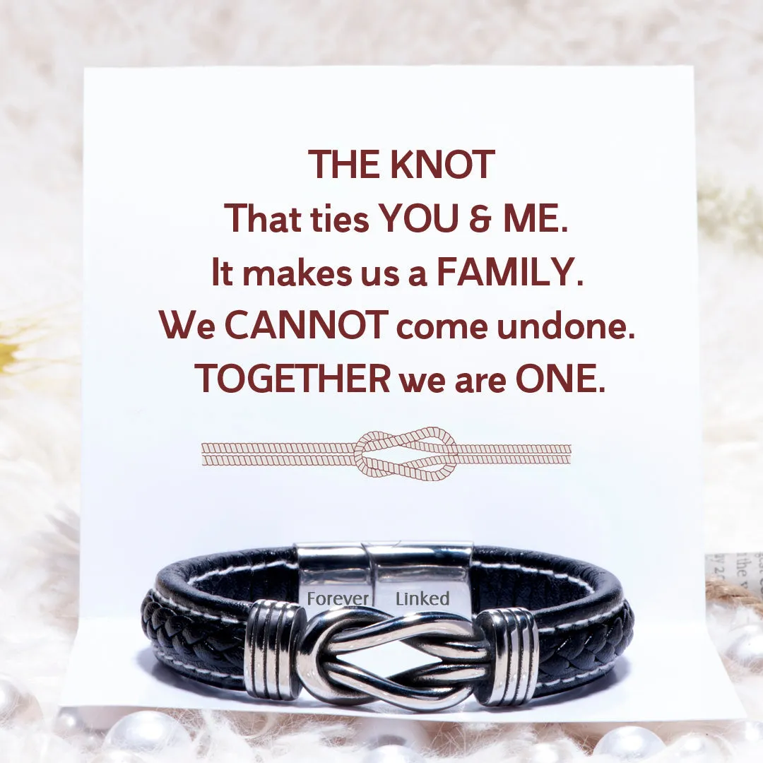 "The knot ties YOU & ME" Leather Braided Bracelet sold by SARAH'S WHISPER product image thumbnail 2
