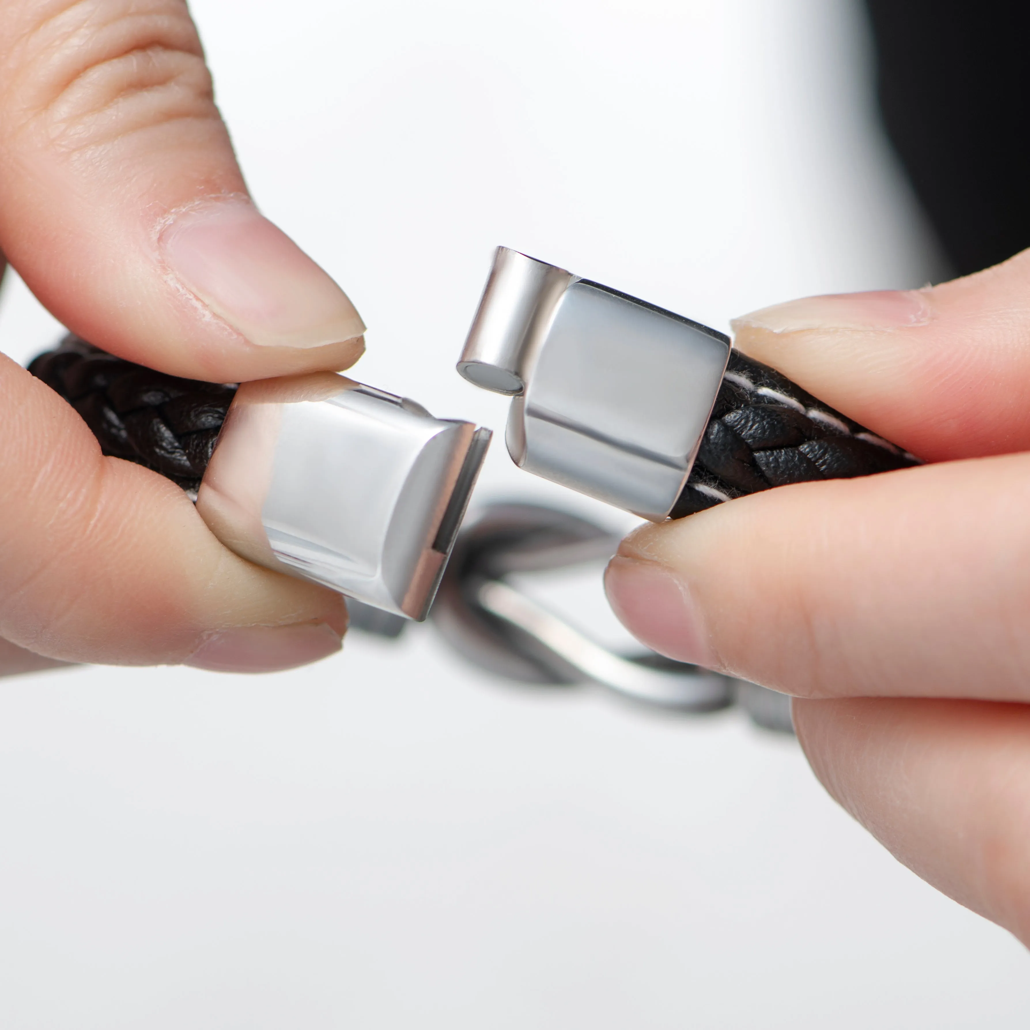 "The knot ties YOU & ME" Leather Braided Bracelet sold by SARAH'S WHISPER product image thumbnail 5