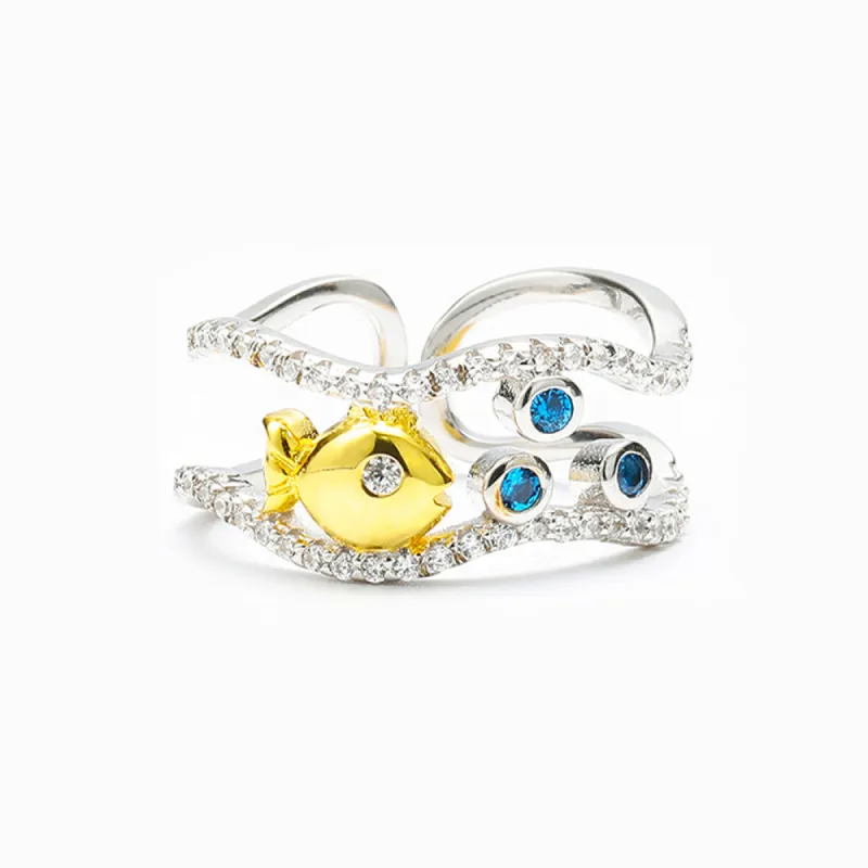 To My Granddaughter "Just keep swimming" Bubble Fish Ring sold by SARAH'S WHISPER