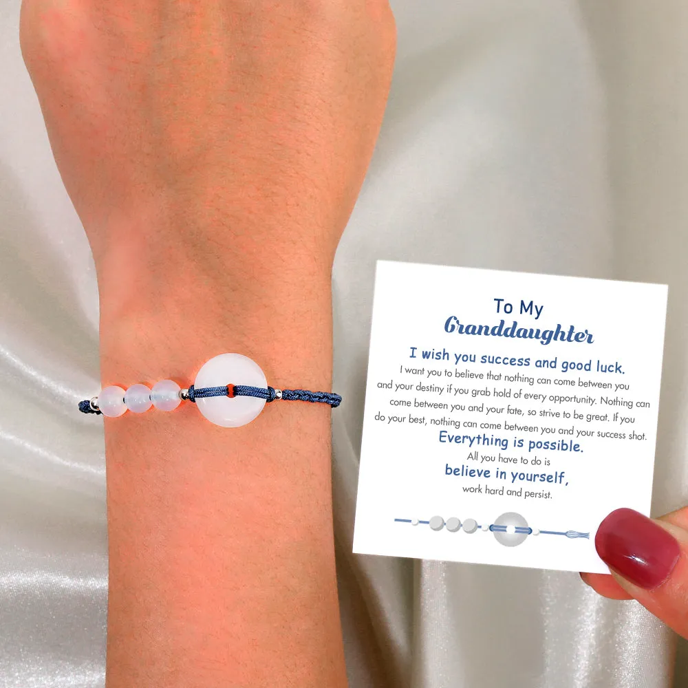 To My Granddaughter "Believe in yourself" Jade Bracelet sold by SARAH'S WHISPER product image thumbnail 2