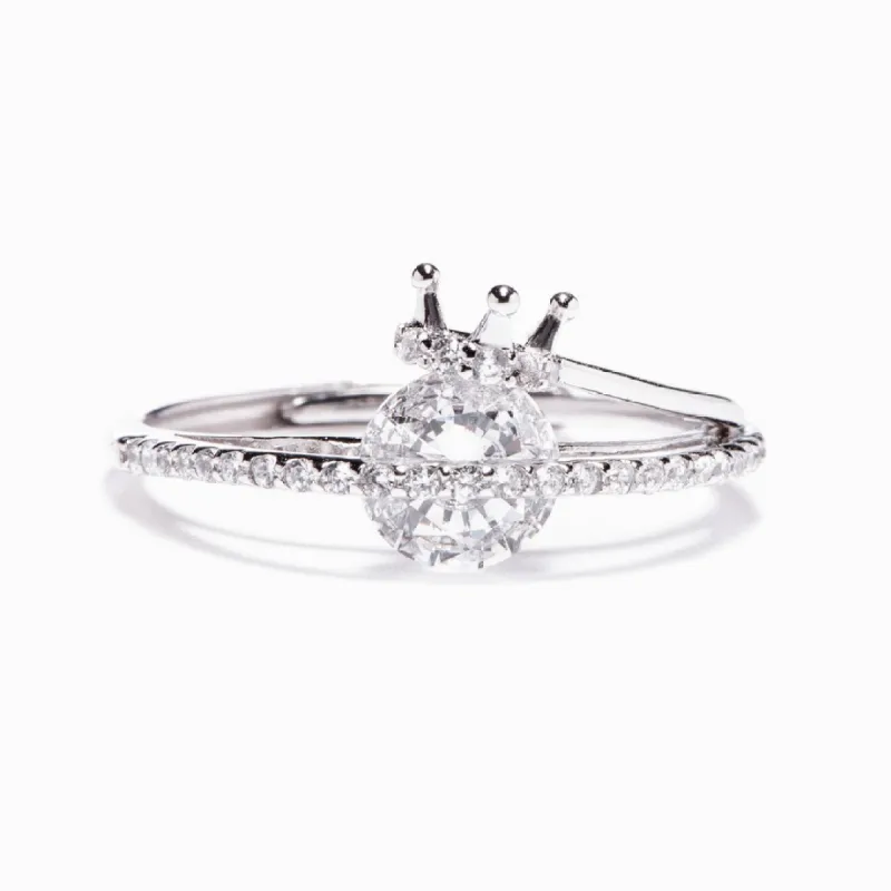 To My Daughter "Straighten that crown" S925 Sterling Silver Adjustable Ring sold by SARAH'S WHISPER