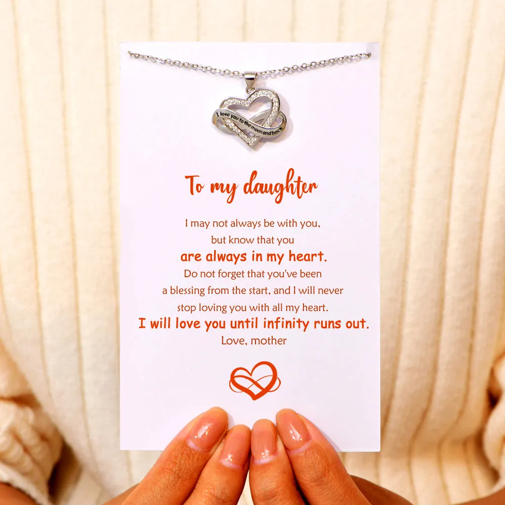 To My Daughter "Love you to infinity" Infinite Heart Necklace sold by SARAH'S WHISPER product image thumbnail 2
