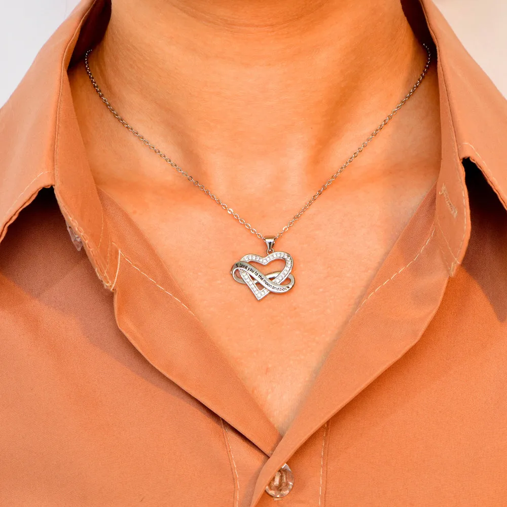 To My Daughter "Love you to infinity" Infinite Heart Necklace sold by SARAH'S WHISPER product image thumbnail 3