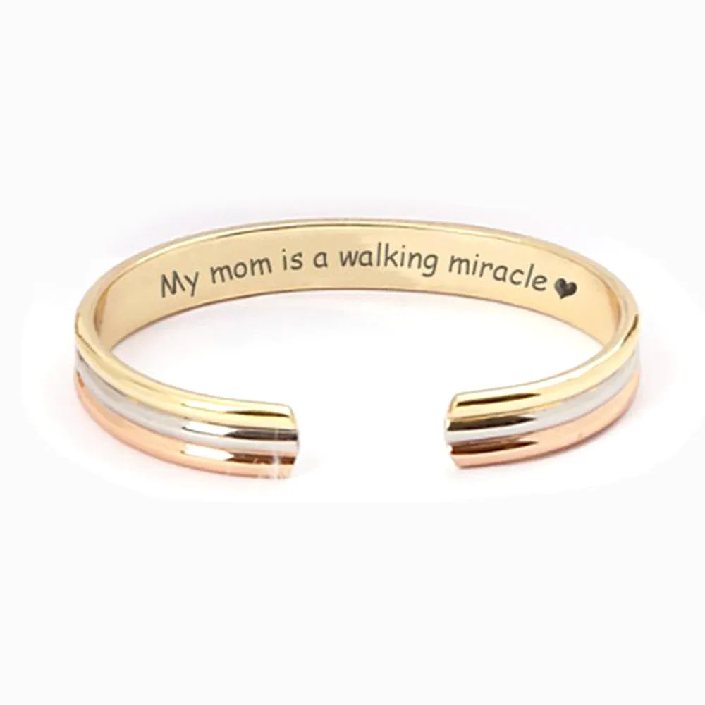 To My Mom "My mom is a walking miracle" Bracelet sold by SARAH'S WHISPER