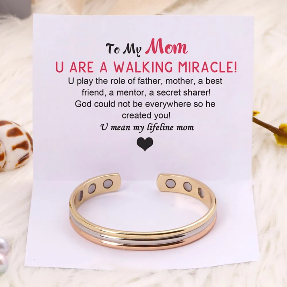 To My Mom "My mom is a walking miracle" Bracelet sold by SARAH'S WHISPER product image thumbnail 3