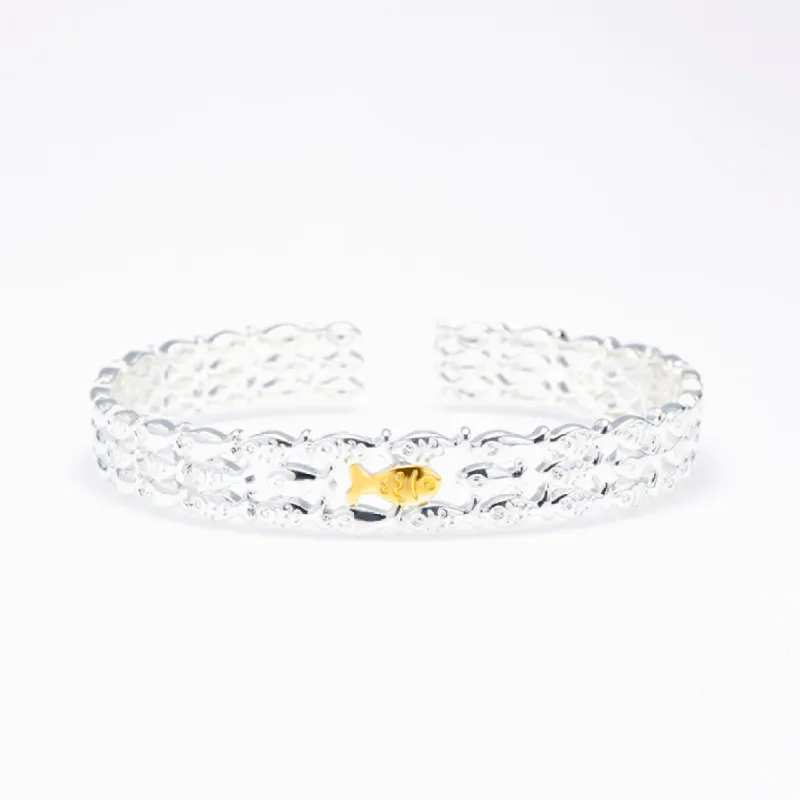 "Swimming against the current" Gold Fish Bracelet sold by SARAH'S WHISPER