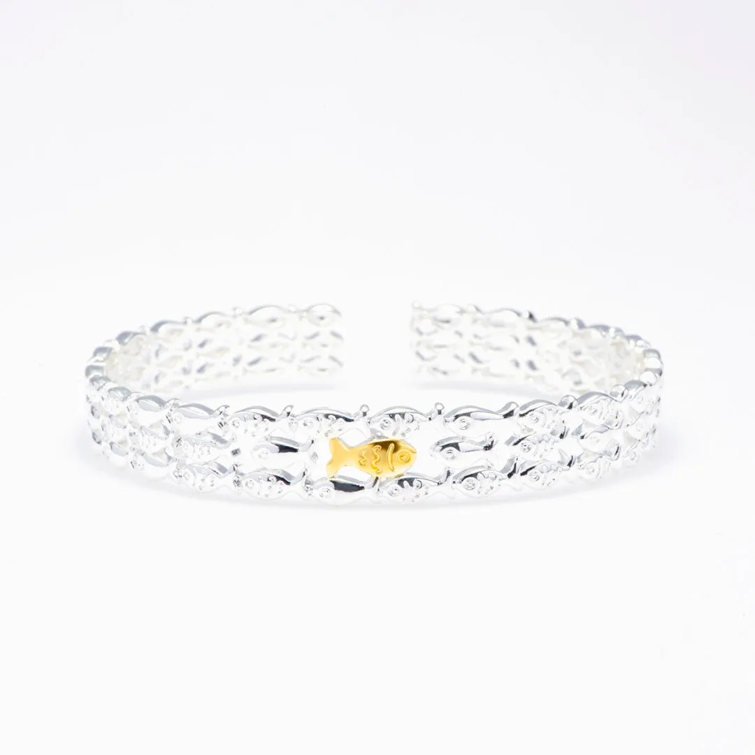 "Swimming against the current" Gold Fish Bracelet sold by SARAH'S WHISPER