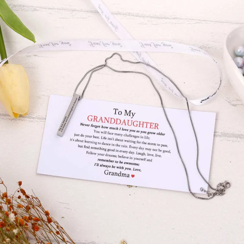 [Custom Name, Optional Birthstone And Optional Address] To My GRANDDAUGHTER "The love between a [Grandma] and granddaughter is forever" Lucky Beads Necklace [💞 Necklace +💌 Gift Card + 🎁 Gift Box + 💐 Gift Bouquet] sold by SARAH'S WHISPER